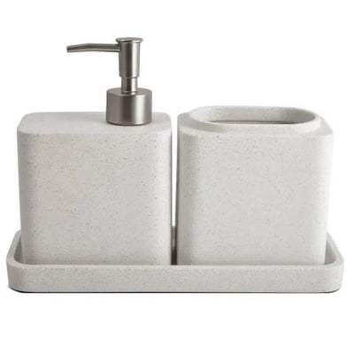 Jogo 3 Peças para Banheiro em Poliresina Off White Mart