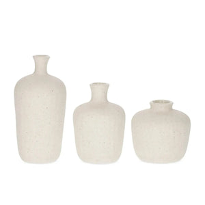 Jogo 3 Vasos em Cerâmica Off White Mart