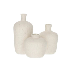 Jogo 3 Vasos em Cerâmica Off White Mart