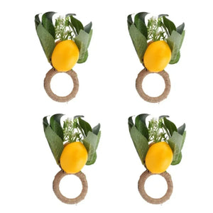 Jogo 4 Anéis para Guardanapos Limão Tuut