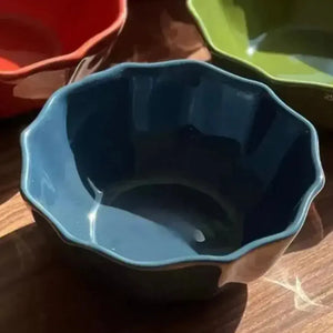 Jogo 4 Bowls Cerâmica Aurora Azul 500ml 6cm Scalla