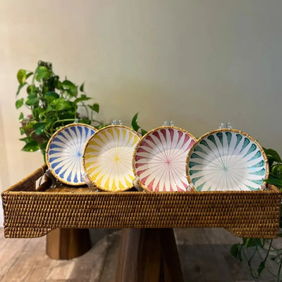 Jogo 4 Bowls Cereal Cerâmica Colorful Handmade 14,5cm Maison Blanche
