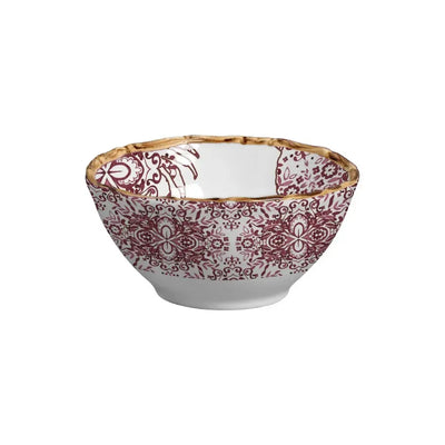 Jogo 4 Bowls Cereal Cerâmica Dolce Mare Azulejo Português Vermelho 14,5cm Maison Blanche