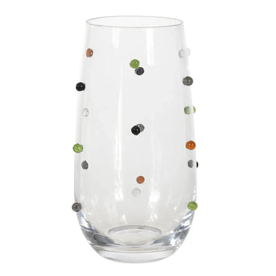 Jogo 4 Copos Altos Vidro Dots Colorido 520ml