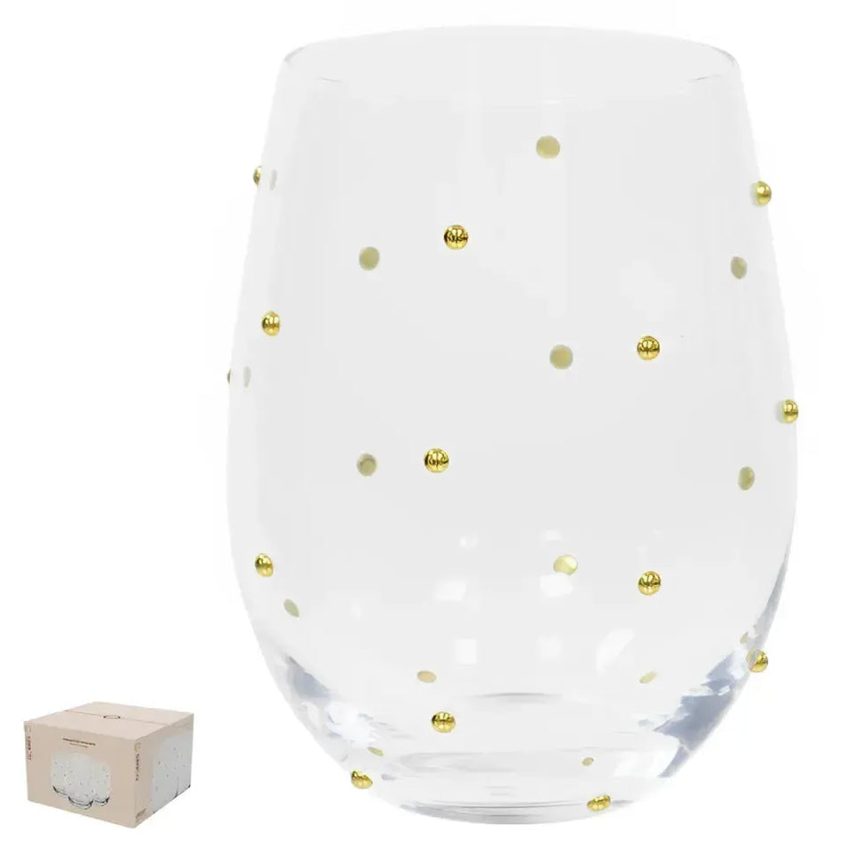 Jogo 4 Copos Baixos Vidro Dots 550ml