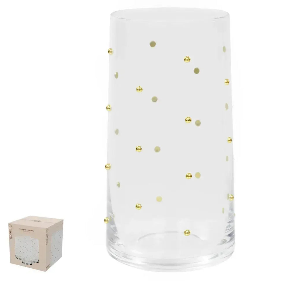 Jogo 4 Copos Long Drink Vidro Dots 480ml