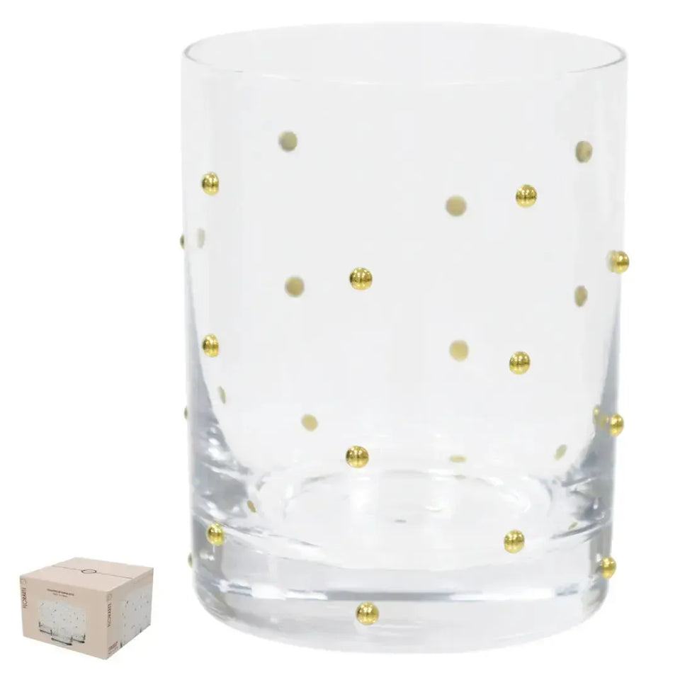 Jogo 4 Copos On The Rocks Vidro Dots 390ml
