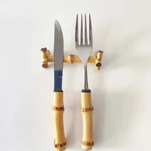 Jogo 4 Descansos para Talher em Bambu Natural