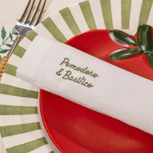 Jogo 4 Guardanapos Eco Pomodoro e Basilico Verde 45x45cm