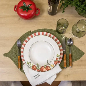 Jogo 4 Guardanapos Eco Pomodoro e Basilico Verde 45x45cm