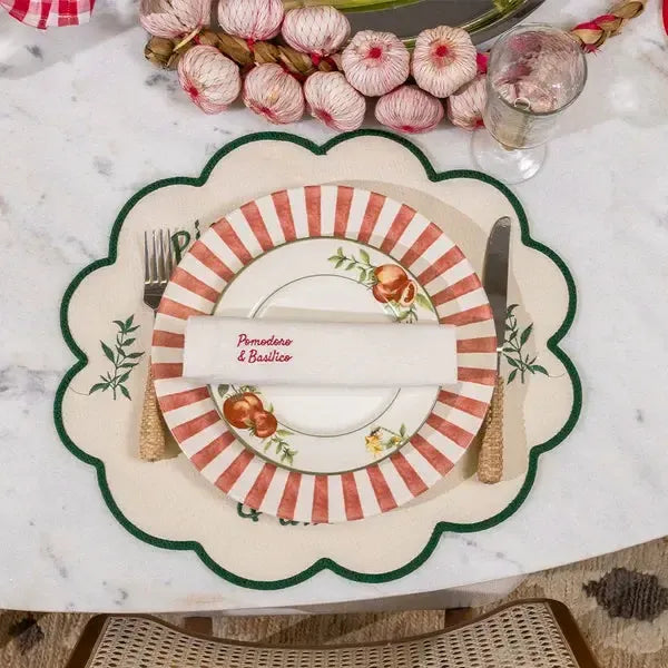 Jogo 4 Guardanapos Eco Pomodoro e Basilico Vermelho 45x45cm