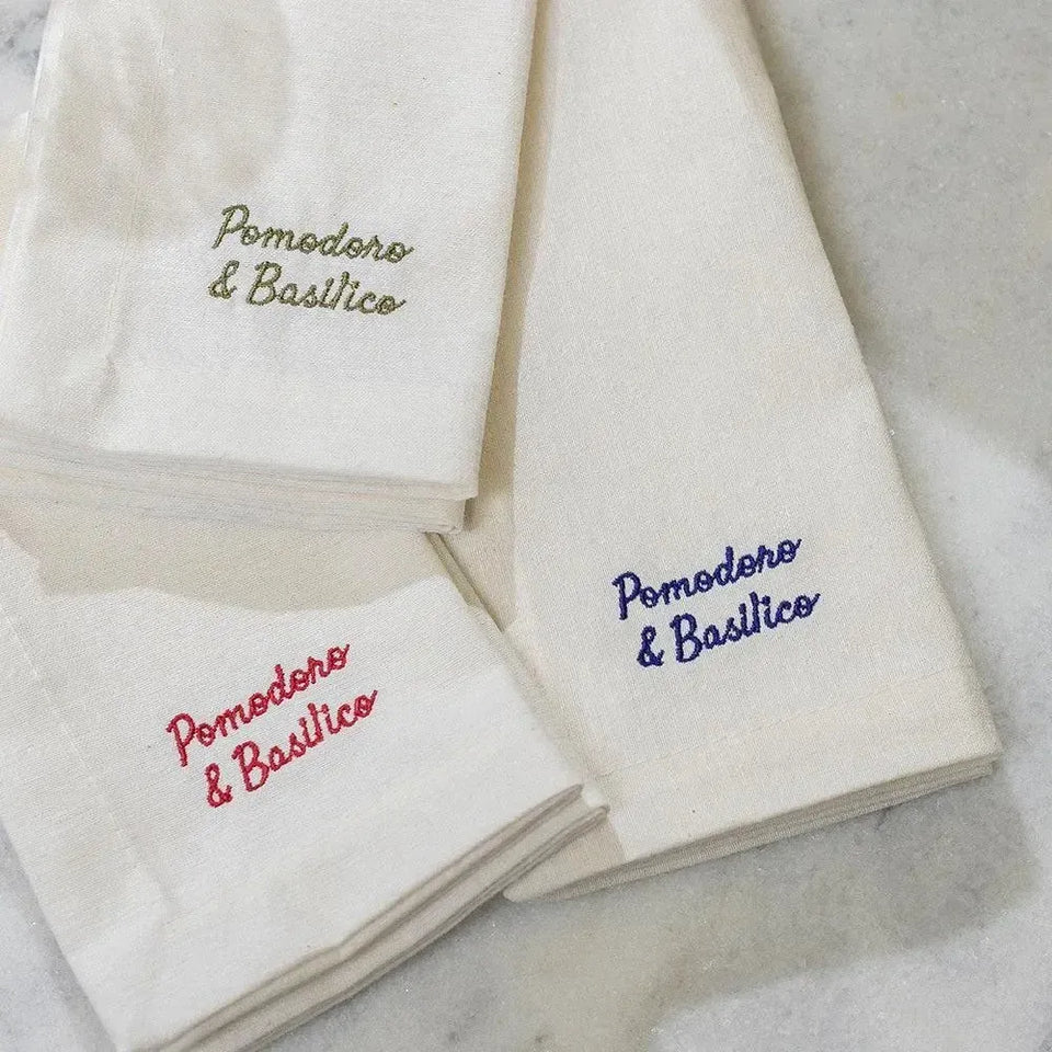 Jogo 4 Guardanapos Eco Pomodoro e Basilico Vermelho 45x45cm