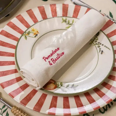 Jogo 4 Guardanapos Eco Pomodoro e Basilico Vermelho 45x45cm