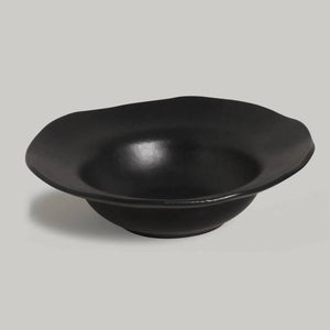 Jogo 4 Mini Pratos Chapéu Stoneware Orgânico Preto Matte 19x5,5cm 250ml Porto Brasil