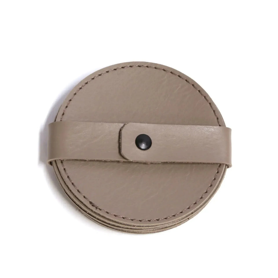 Jogo 4 Porta Copos Redondo Couro Vegano Montana Fendi