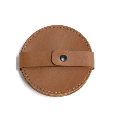 Jogo 4 Porta Copos Redondo Couro Vegano Montana Havana