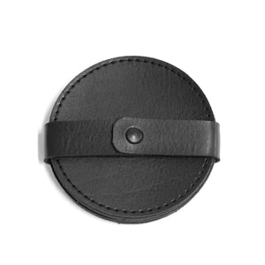 Jogo 4 Porta Copos Redondo Couro Vegano Montana Preto