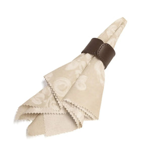 Jogo 4 Porta Guardanapos Couro Vegano Marrom