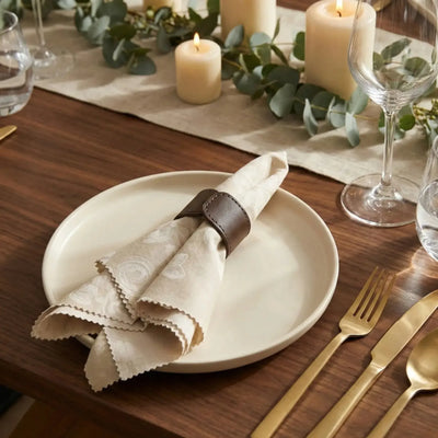 Jogo 4 Porta Guardanapos Couro Vegano Marrom