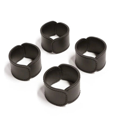 Jogo 4 Porta Guardanapos Couro Vegano Preto