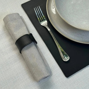 Jogo 4 Porta Guardanapos Couro Vegano Preto