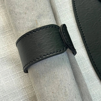 Jogo 4 Porta Guardanapos Couro Vegano Preto