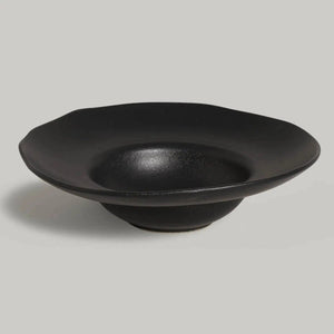 Jogo 4 Pratos Chapéu Stoneware Orgânico Preto Matte 28x6,5cm 450ml Porto Brasil