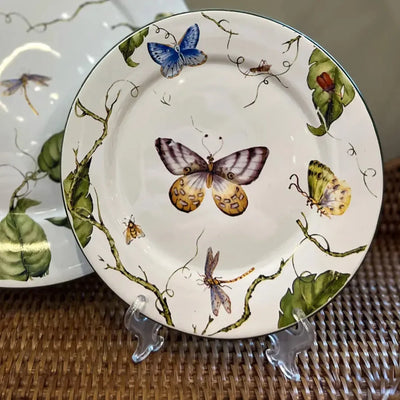 Jogo 4 Pratos de Sobremesa Cerâmica Botanique 20cm Maison Blanche