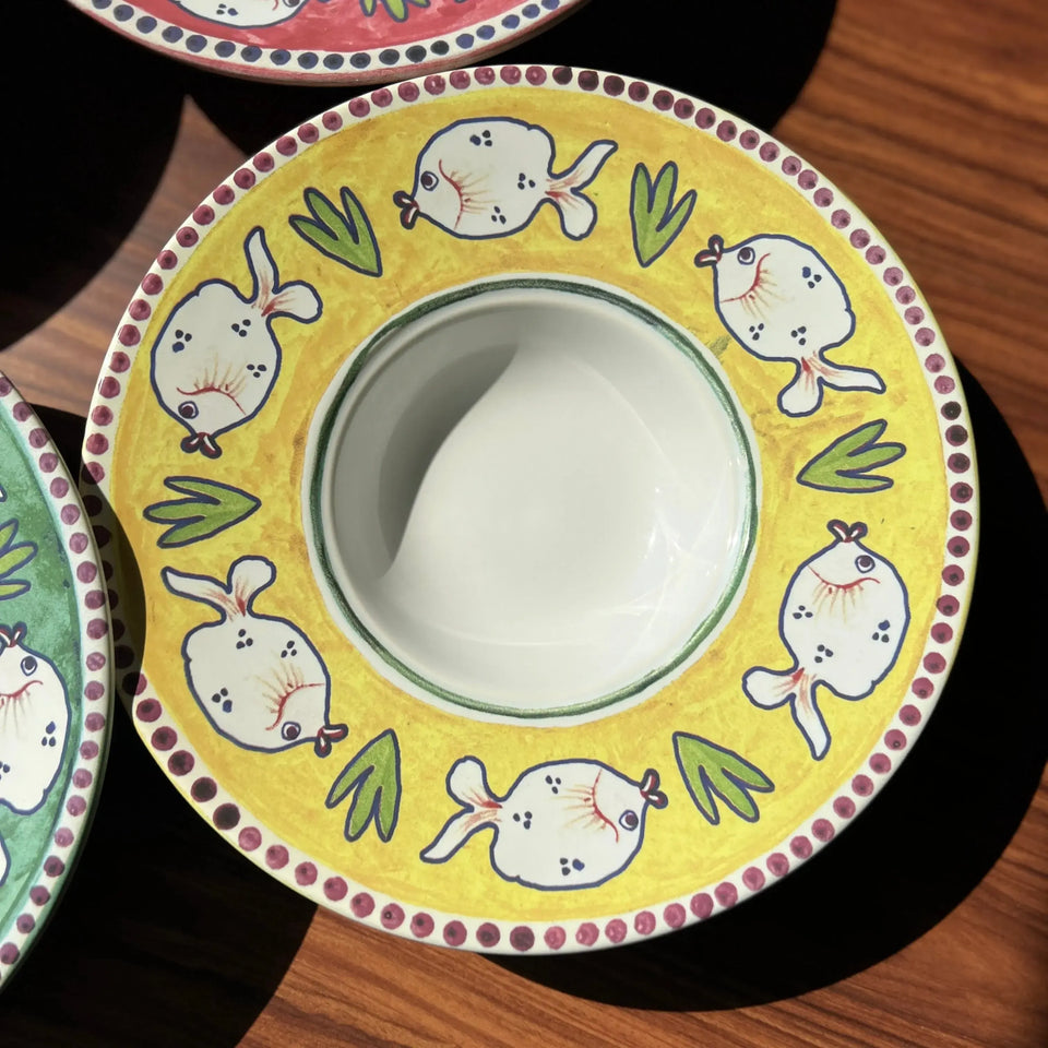 Jogo 4 Pratos para Risoto Cerâmica Pescare 27cm Scalla