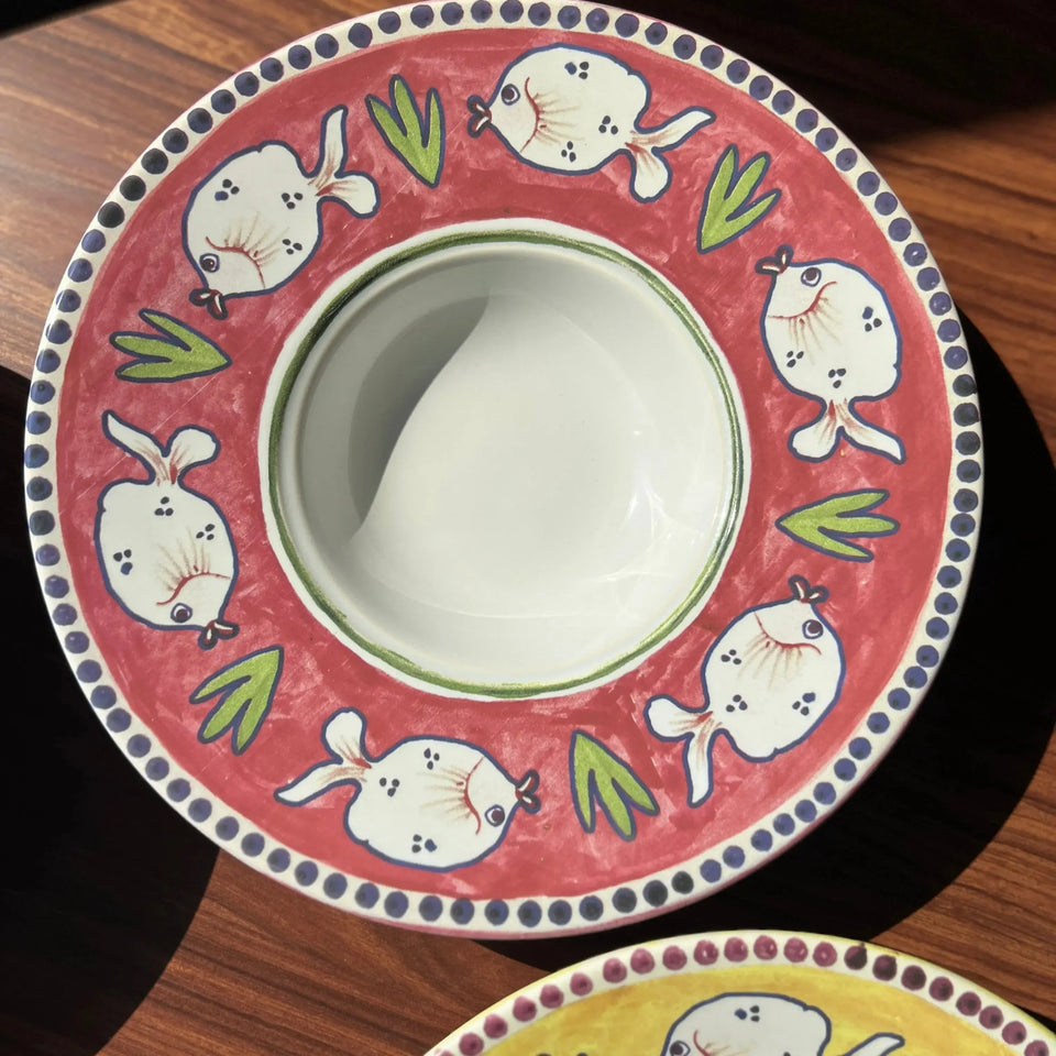 Jogo 4 Pratos para Risoto Cerâmica Pescare 27cm Scalla