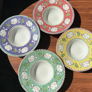 Jogo 4 Pratos para Risoto Cerâmica Pescare 27cm Scalla