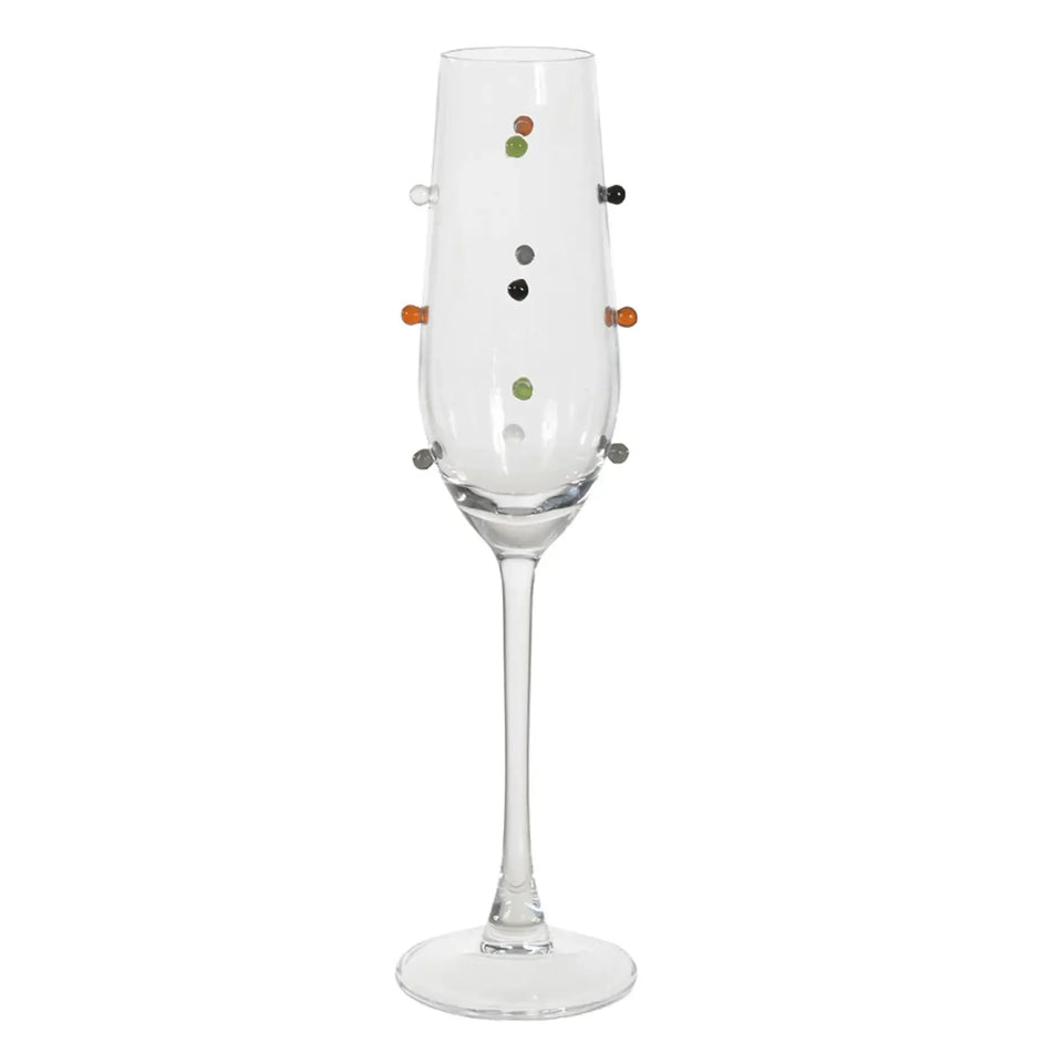 Jogo 4 Taça Champanhe Vidro Dots 180ml