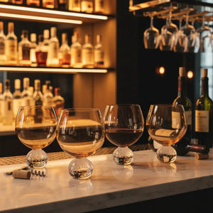 Jogo 4 Taça Vinho Vidro Vibrance Bubbles Âmbar Linha Sintonia 610ml