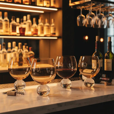 Jogo 4 Taça Vinho Vidro Vibrance Bubbles Âmbar Linha Sintonia 610ml