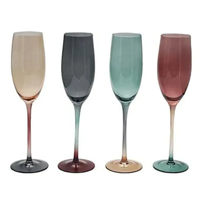 Jogo 4 Taças Champagne em Cristal Ecológico Burano Future 250ml L'Hermitage