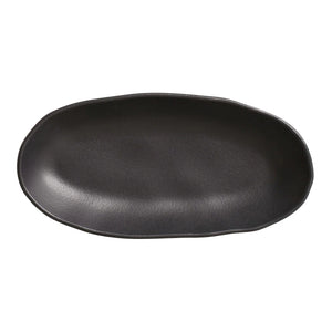 Jogo 4 Travessas Oval Funda Grande Stoneware Orgânico Preto Matte 32x16cm 650ml Porto Brasil