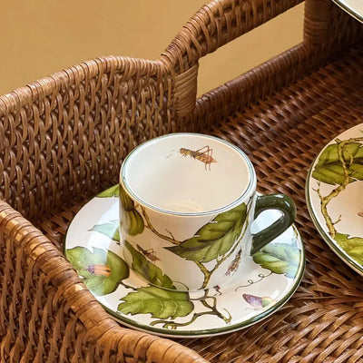 Jogo 4 Xícaras de Café Cerâmica Botanique 90ml Maison Blanche