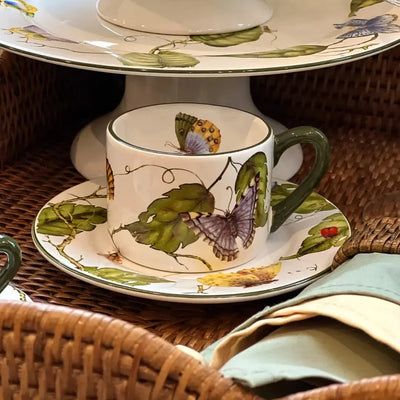 Jogo 4 Xícaras de Chá Cerâmica Botanique 190ml Maison Blanche