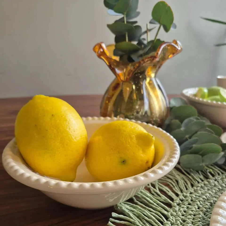 Jogo 6 Bowls Cerâmica Bolinha Off White 500ml Scalla