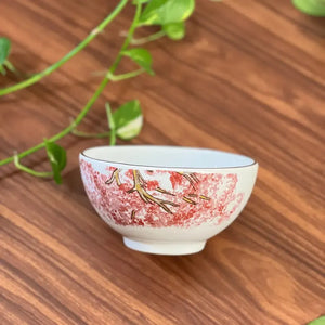 Jogo 6 Bowls Cerâmica Cerâmica com Filete Ouro Ypê Colorido 450ml Scalla