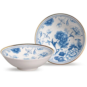 Jogo 6 Bowls Cerâmica Chinese Blue Filete Ouro 300ml Alleanza