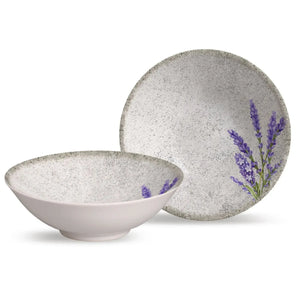 Jogo 6 Bowls Cerâmica Decorado Alfazema 300ml Alleanza