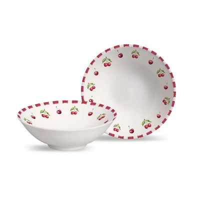 Jogo 6 Bowls Cerâmica Decorado Amarena 300ml Alleanza