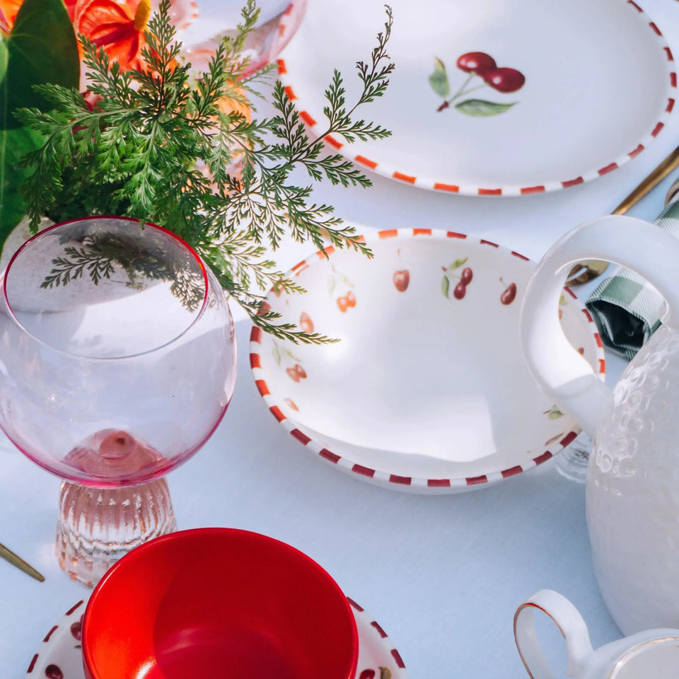 Jogo 6 Bowls Cerâmica Decorado Amarena 300ml Alleanza