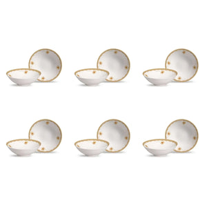 Jogo 6 Bowls Cerâmica Decorado Huppert 300ml Alleanza