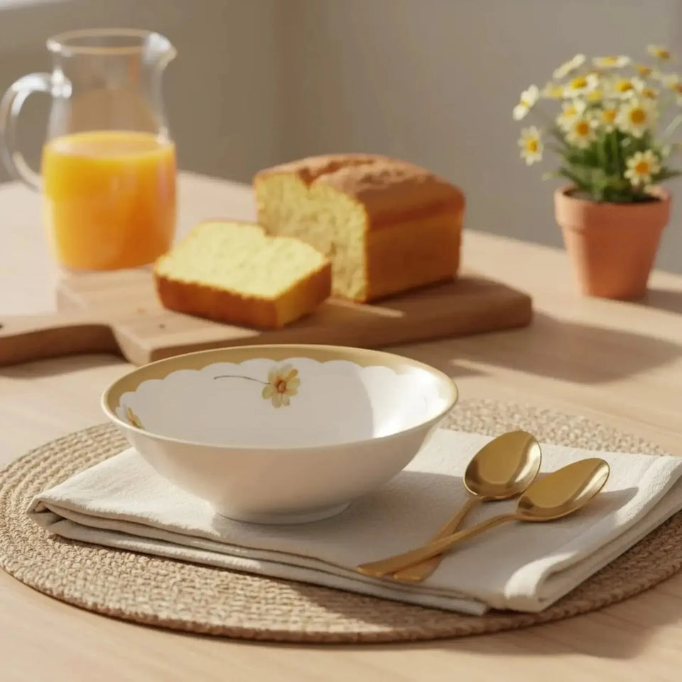 Jogo 6 Bowls Cerâmica Decorado Huppert 300ml Alleanza