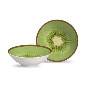 Jogo 6 Bowls Cerâmica Decorado Kiwi 300ml Alleanza