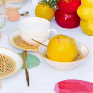 Jogo 6 Bowls Cerâmica Decorado Maracujá 300ml Alleanza