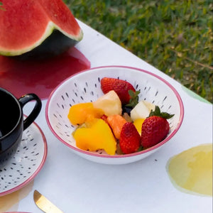 Jogo 6 Bowls Cerâmica Decorado Pitaya 300ml Alleanza