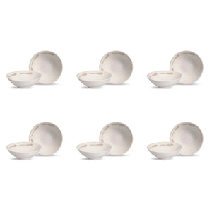 Jogo 6 Bowls Cerâmica Decorado Rendeira By Aurora 300ml Alleanza